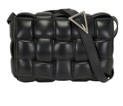 Medium Padded Cassette, Leather, Black, B09115863H, 2*